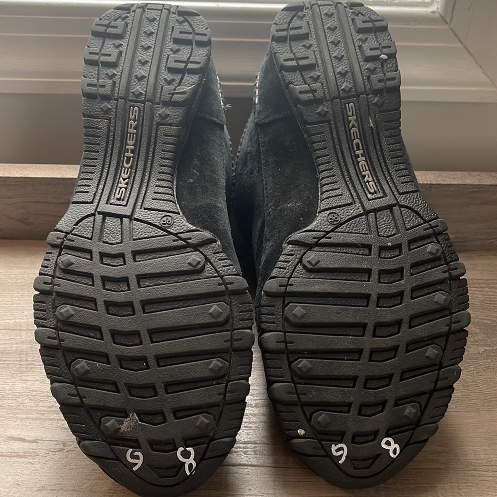 Skechers women's black bikers totem pole chukka leather suede boot size 7.5 - Picture 6 of 6